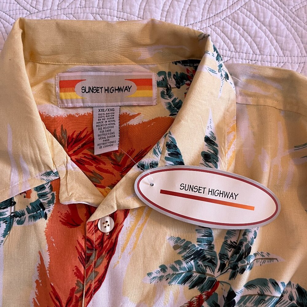 NWT SUNSET HIGHWAY SZ 2XL SHORT SLEEVE HAWAIIAN SHIRT